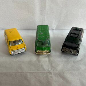 Set of 3 Vintage Diecast Vans and Motorhome, Hot Wheels, Yat Ming